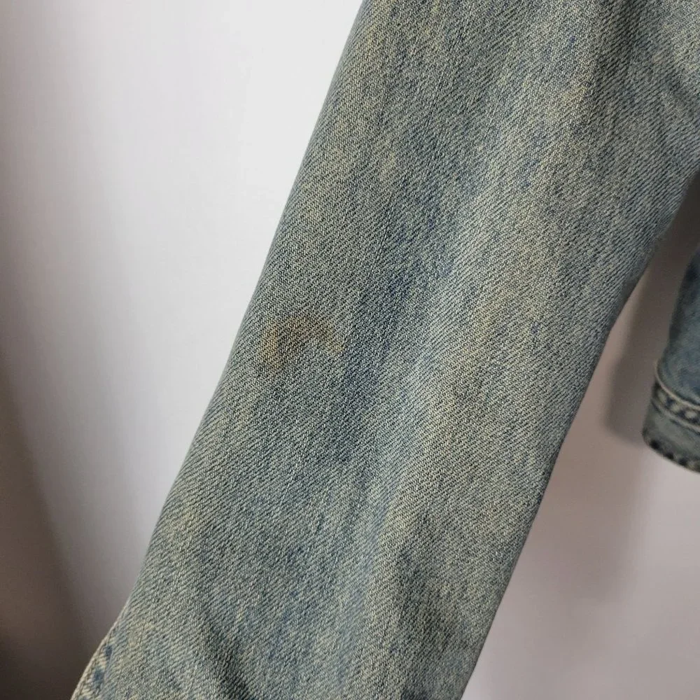 Abercrombie & Fitch Big Girls Size L Snap-Up Denim Jean Jacket Blue